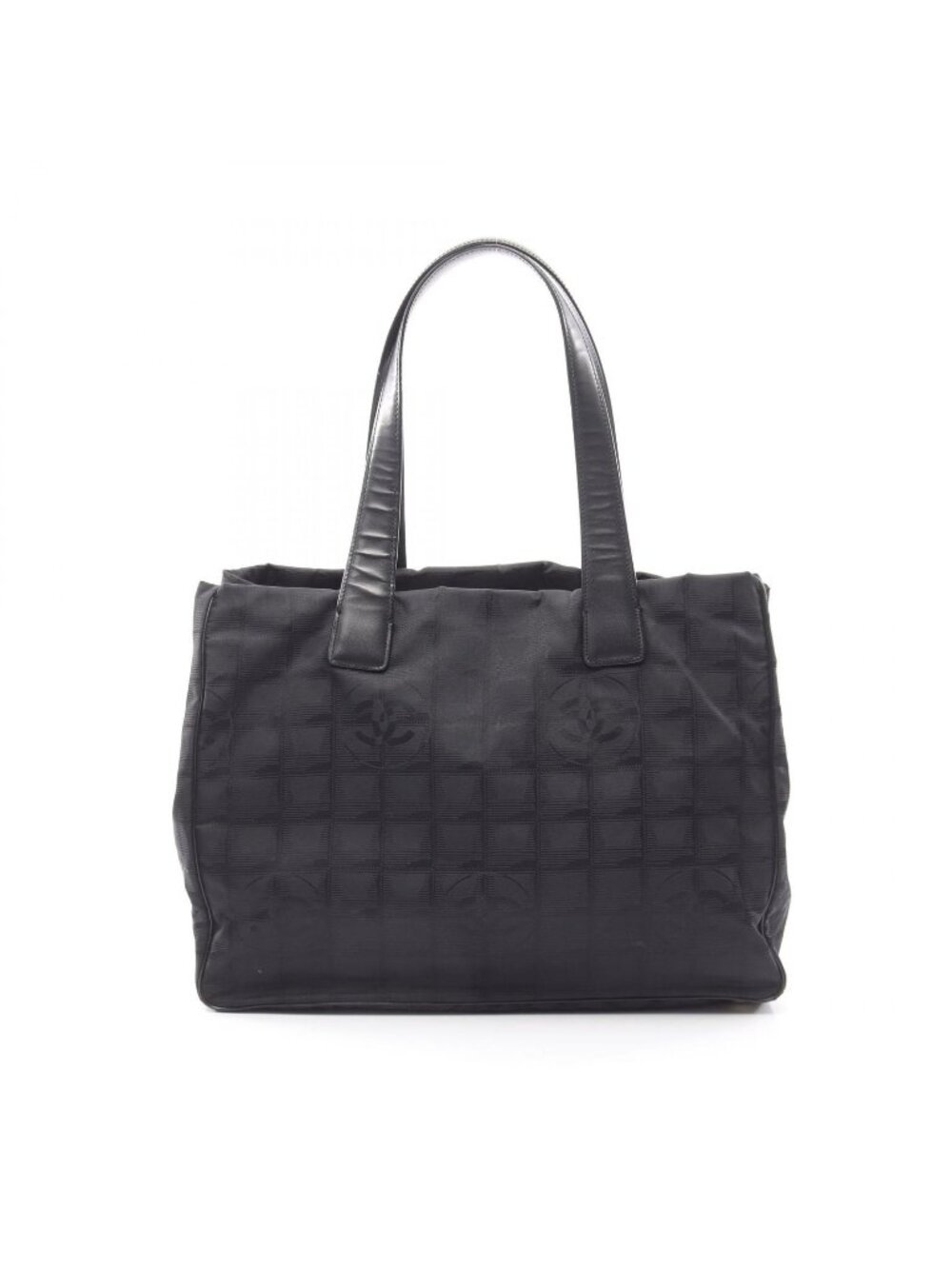 Chanel Tote Bag New Travel Line MM Black Leather MM